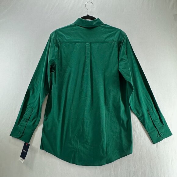 Izod Boys XL 18-20 Button-Down Shirt Stretch Cotton Long Sleeve Collared Green - Picture 2 of 10